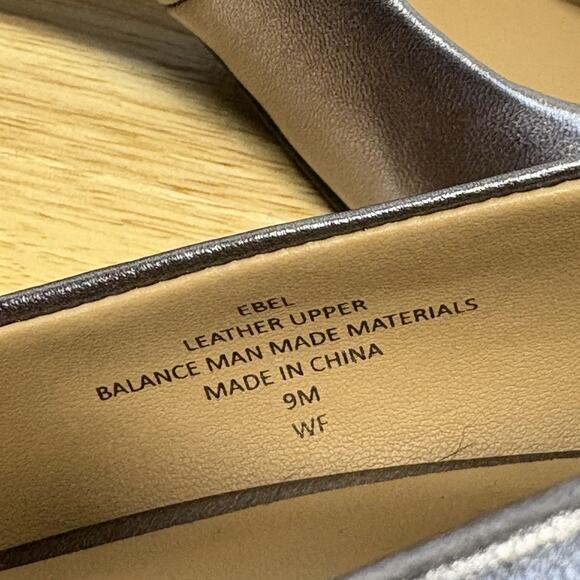 Aerosoles Betsy Mid Heel Pumps Metallic Gunmetal Silver Genuine Leather Size 9 - Picture 9 of 12